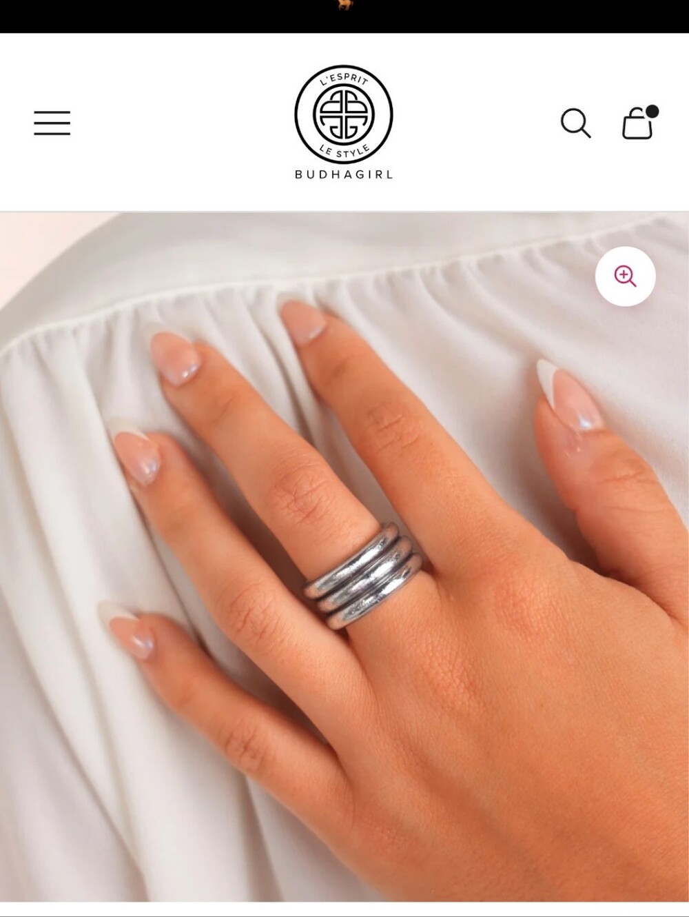 Budhagirl Single Silver All Weather Ring In Size 6 Nwt